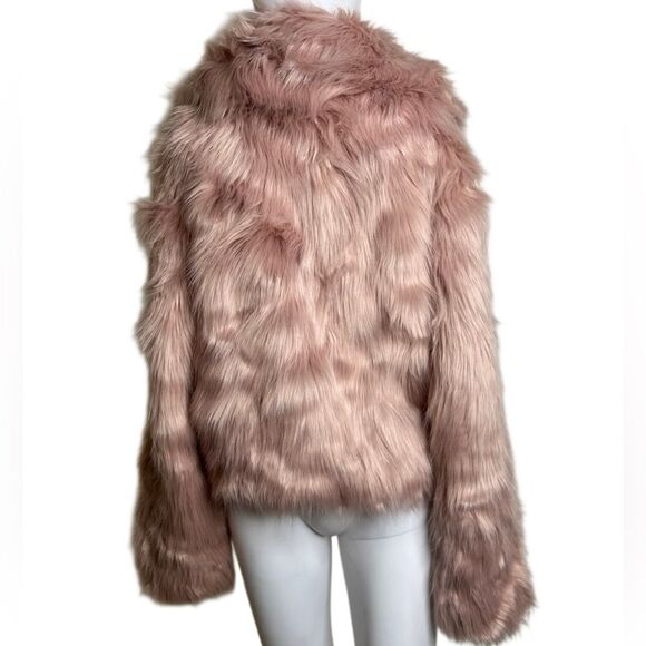 Guess Women's Pink Faux Fur Jacket Size Medium - Picture 2 of 3